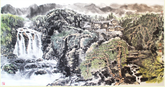 陈石画作 黔山秀水图 陈石画作 黔山秀水图