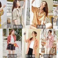 懒懒搭格子上衣  九款优选  清新美丽 79元
