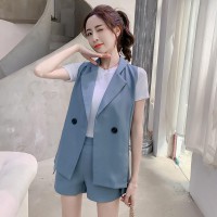 【女装】夏季新款宽松西装马甲+阔腿裤两件套